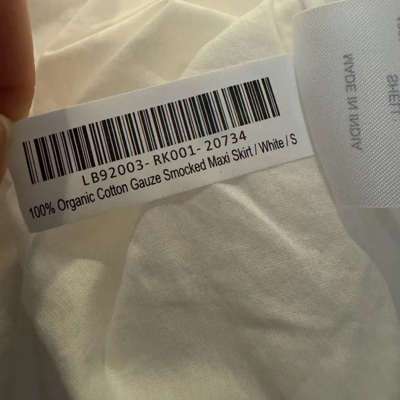 100% Organic Cotton Gauze Smocked Maxi Skirt - Picture 8 of 8